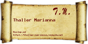 Thaller Marianna névjegykártya